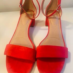 Merry & Bright J. Jill Red Suede Heeled Sandals
